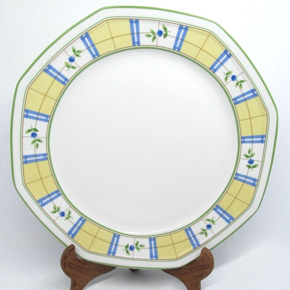 Studio Nova Gingham Blue 12" Round Chop Plate Platter